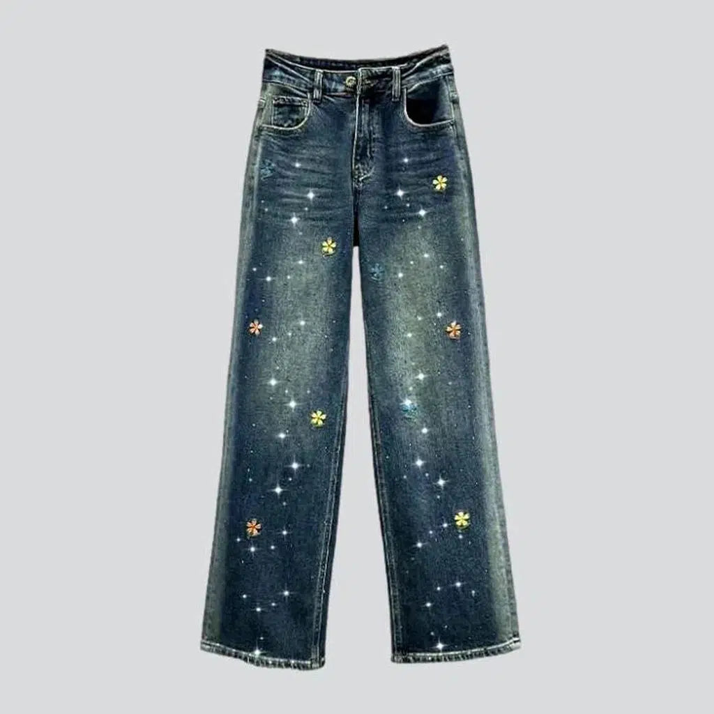 Sanded embellished jeans
 for ladies | Jeans4you.shop