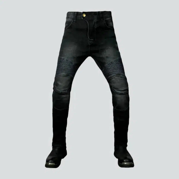 Sanded knee-pads men's moto jeans | Jeans4you.shop