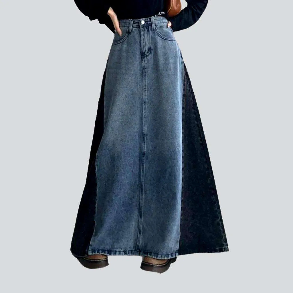Sanded long denim skirt
 for ladies | Jeans4you.shop
