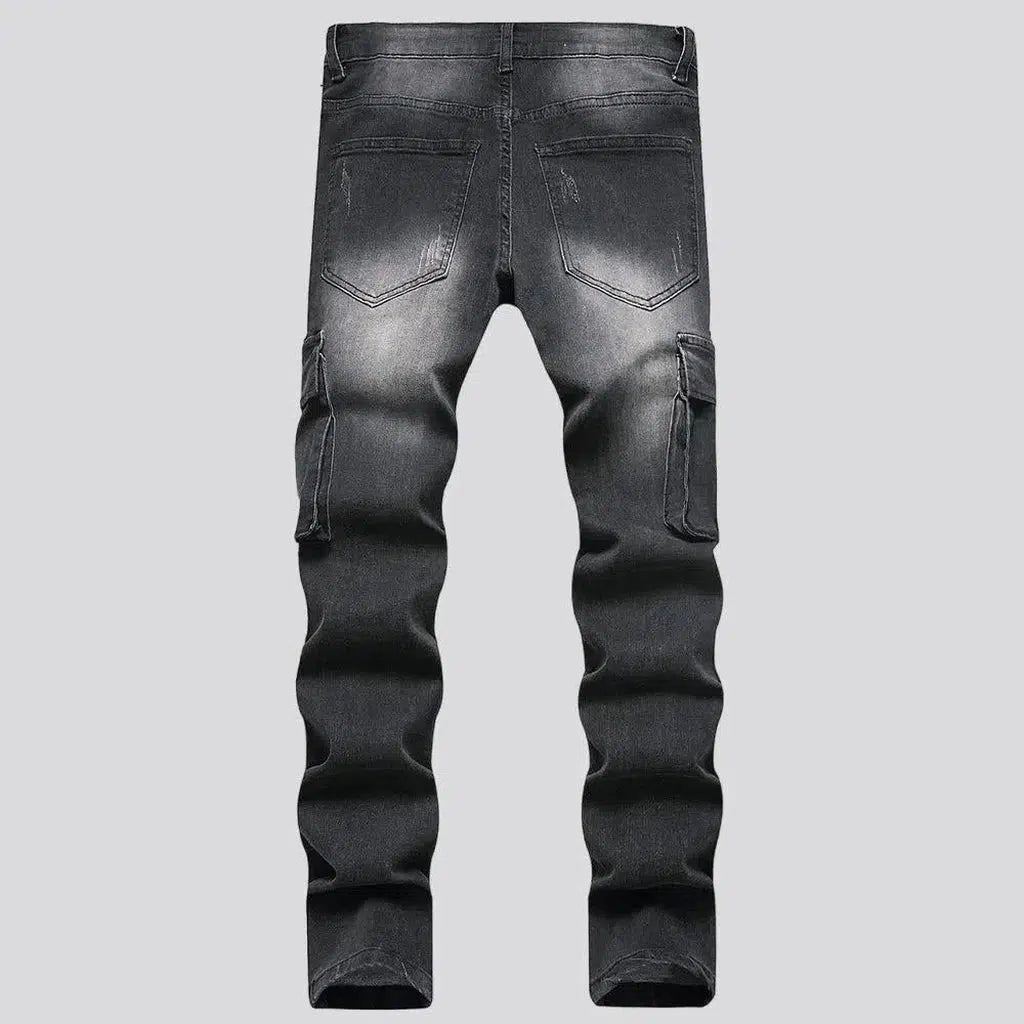 Sanded men's cargo jeans | Jeans4you.shop