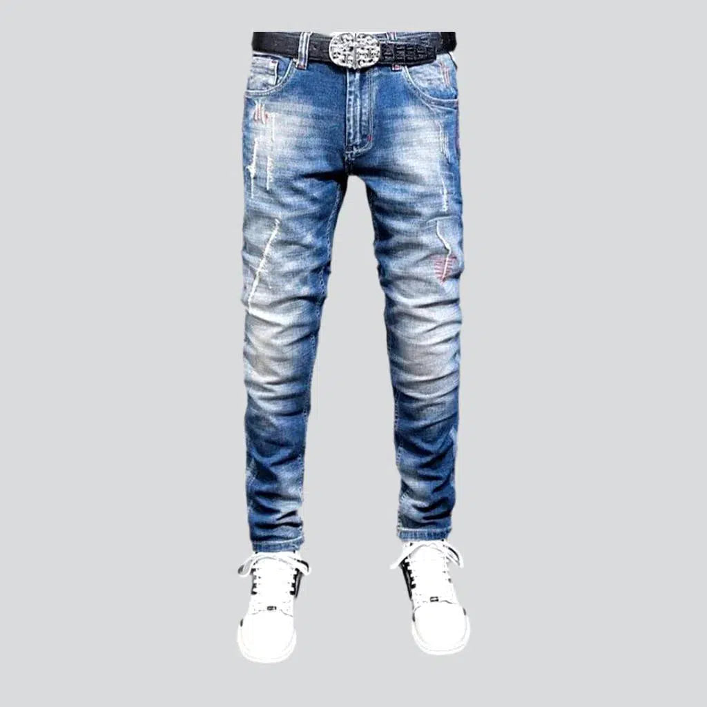 Sanded men's whiskered jeans | Jeans4you.shop