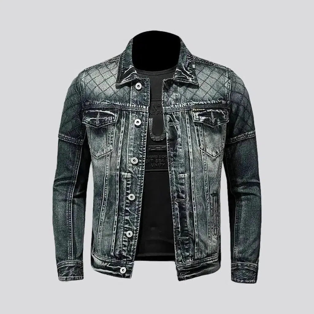 Sanded moto men's denim jacket | Jeans4you.shop