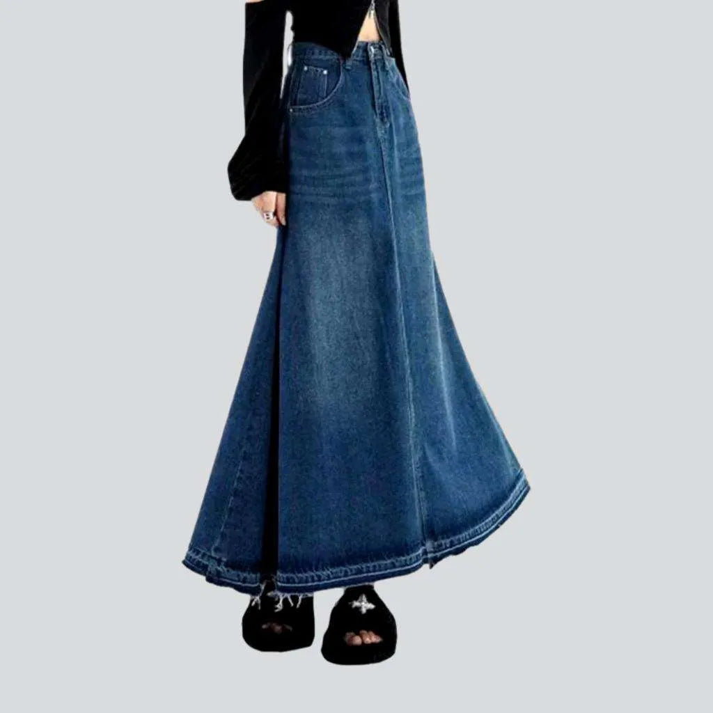 Sanded raw hem women's jeans skirt | Jeans4you.shop