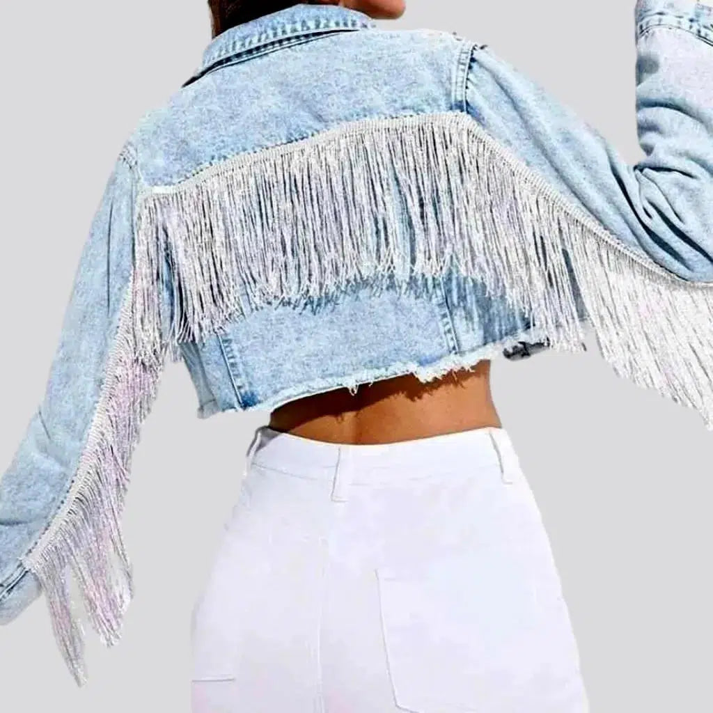 Sanded short jean jacket
 for women | Jeans4you.shop