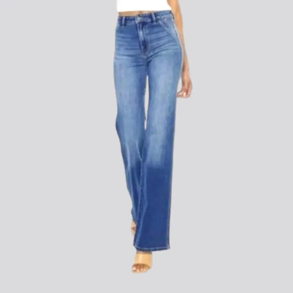 Sanded ultra-high-waist jeans
 for ladies | Jeans4you.shop