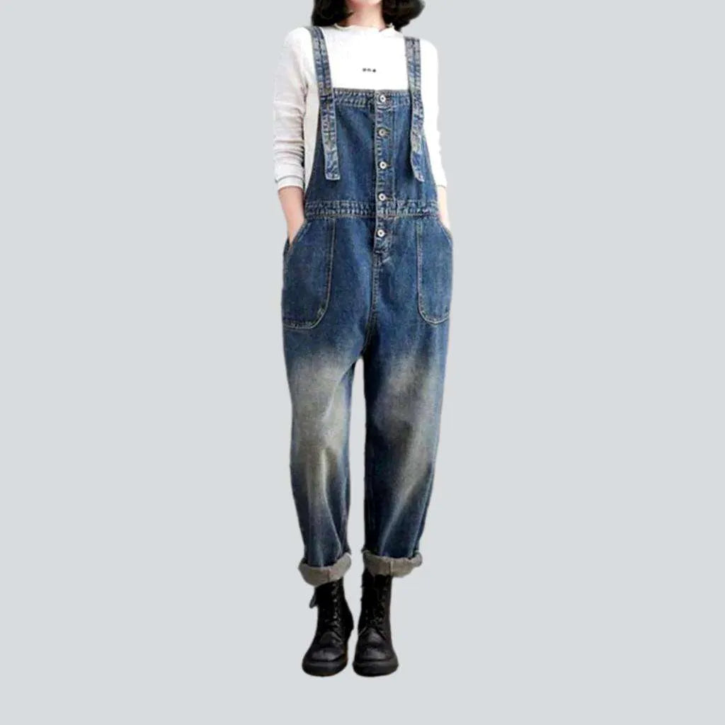 Sanded vintage women's denim jumpsuit | Jeans4you.shop