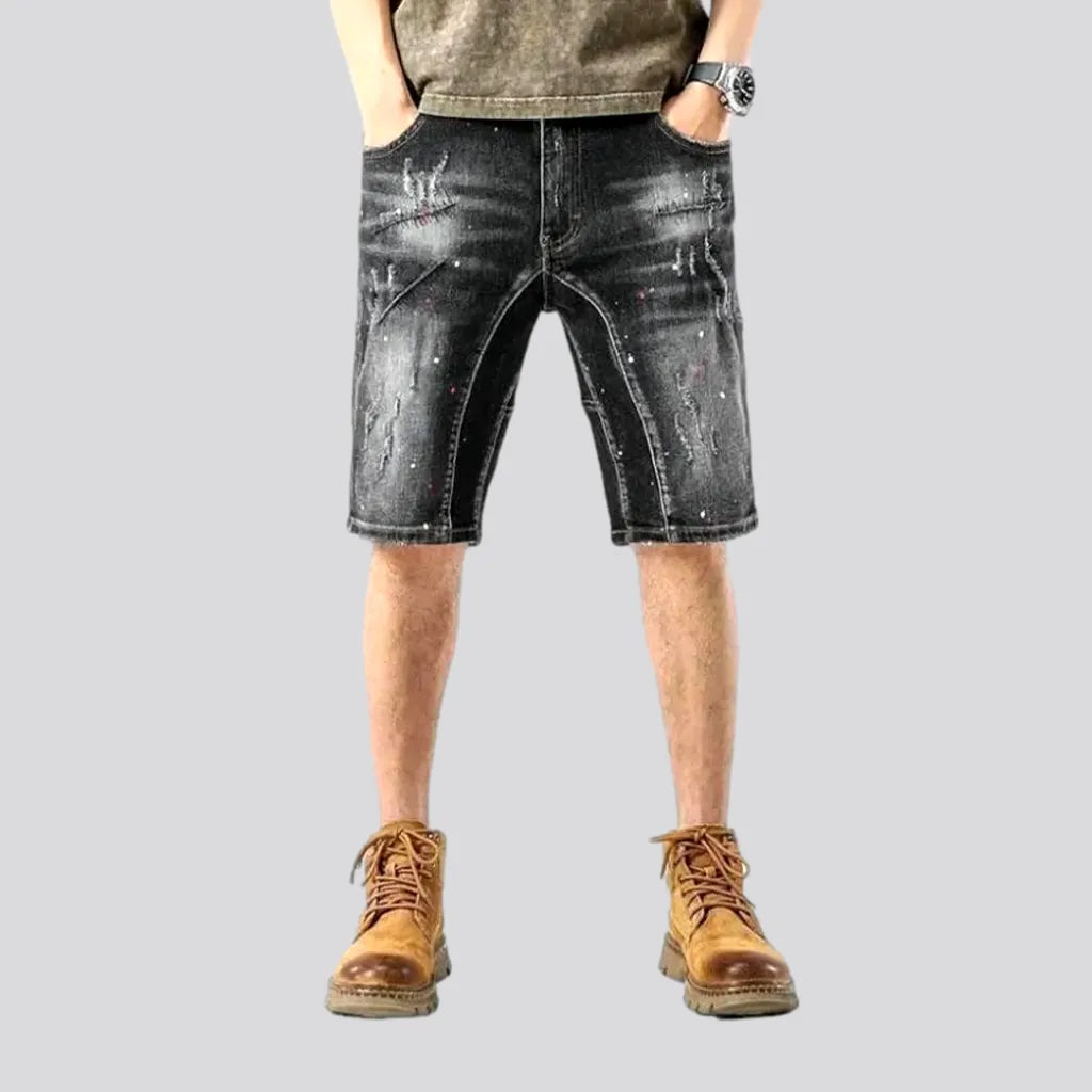 Sanded whiskered jeans shorts
 for men | Jeans4you.shop