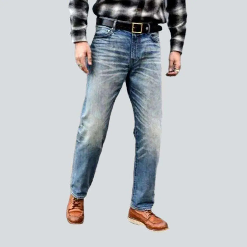 Sanded whiskered selvedge jeans | Jeans4you.shop