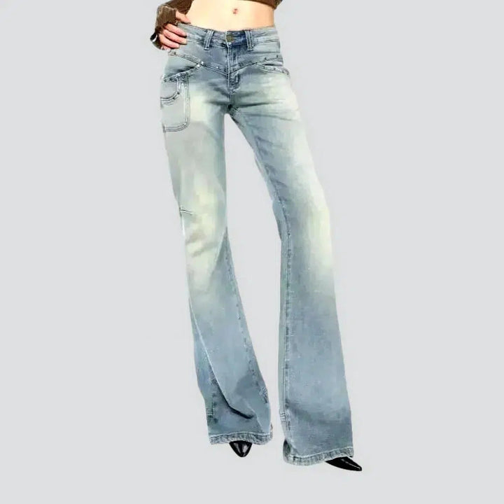 Sanded women's low-waist jeans | Jeans4you.shop