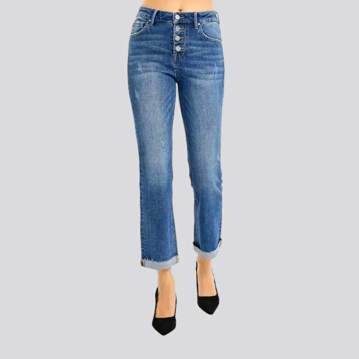 Sanded women's medium-wash jeans | Jeans4you.shop