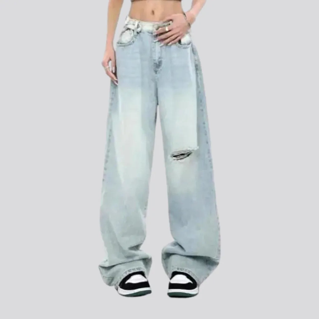 Sanded women's mid-waist jeans | Jeans4you.shop