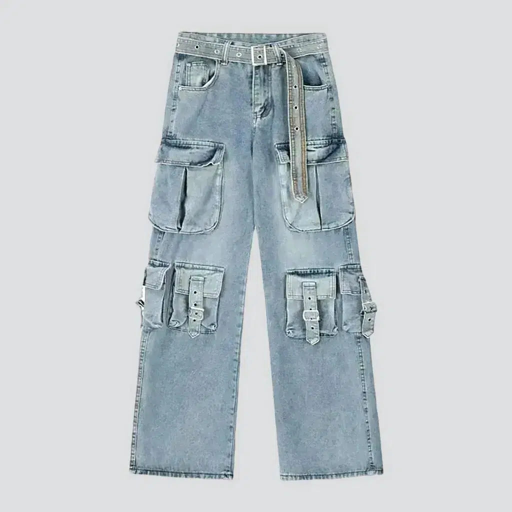 Sanded women's voluminous jeans | Jeans4you.shop