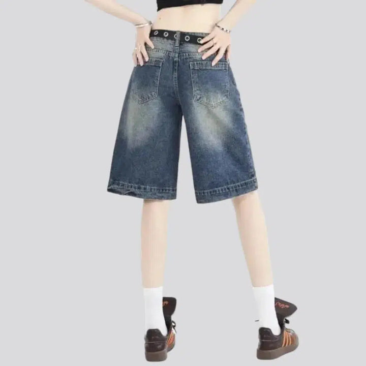 Fashion wide-leg jean shorts
 for women