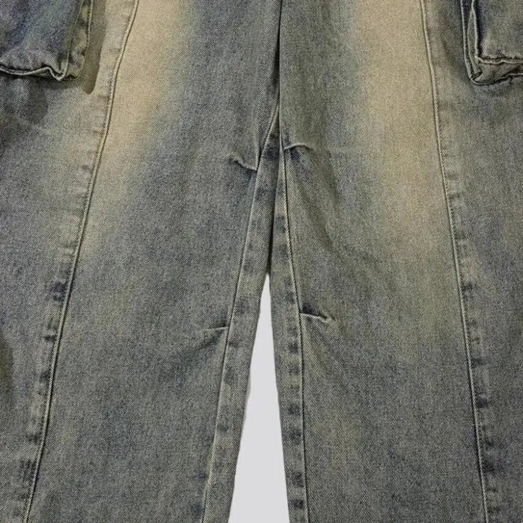 High-waist cargo jeans
 for men