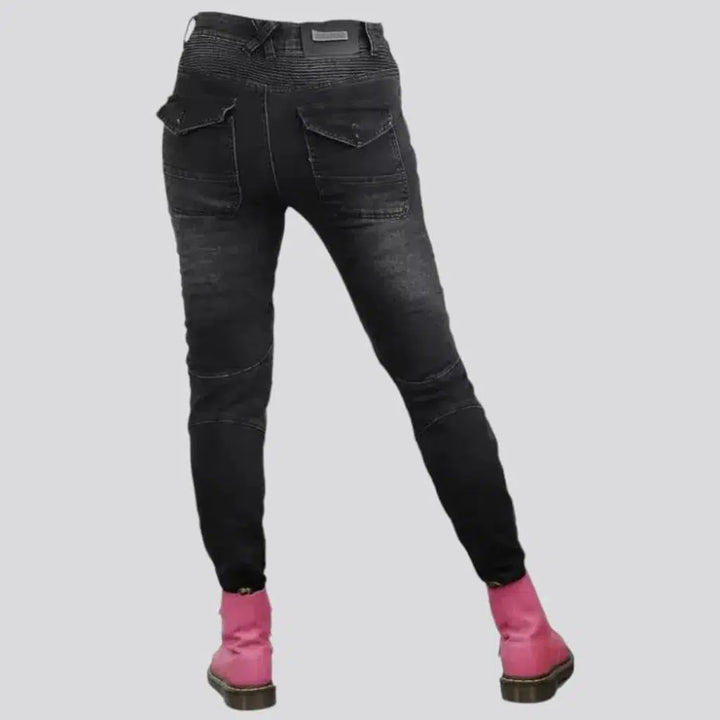 Vintage skinny moto jeans
 for women