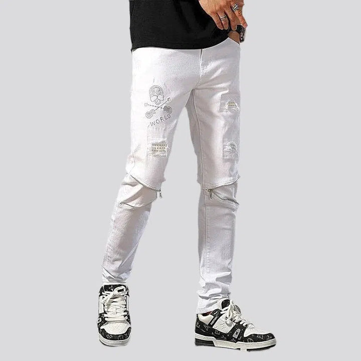 Ripped street jeans
 for men