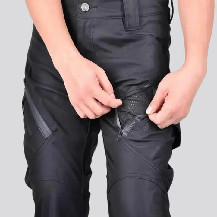 Breathable wax men's riding jeans