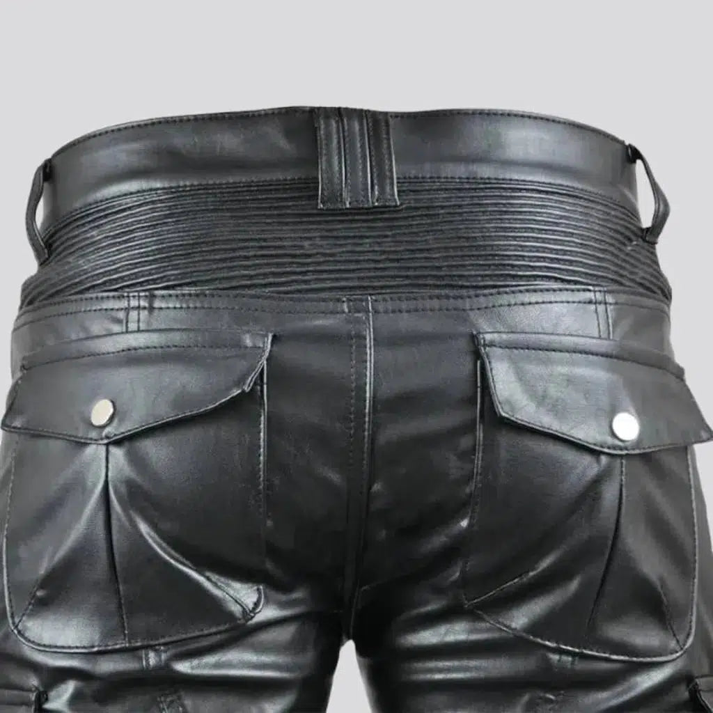 Mid-waist windproof moto jeans