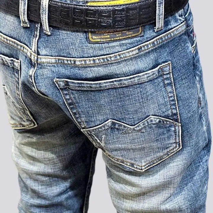 Slim men's mid-waist jeans