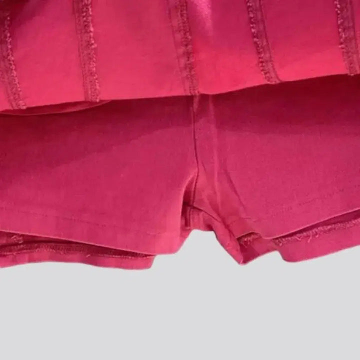 Color jeans skort
 for women