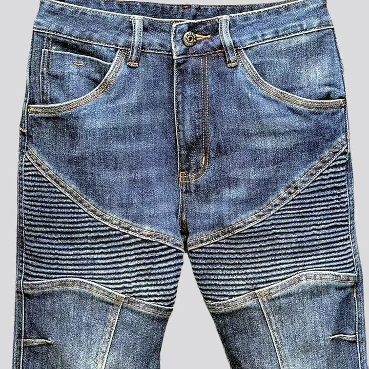 Vintage whiskered men's biker jeans
