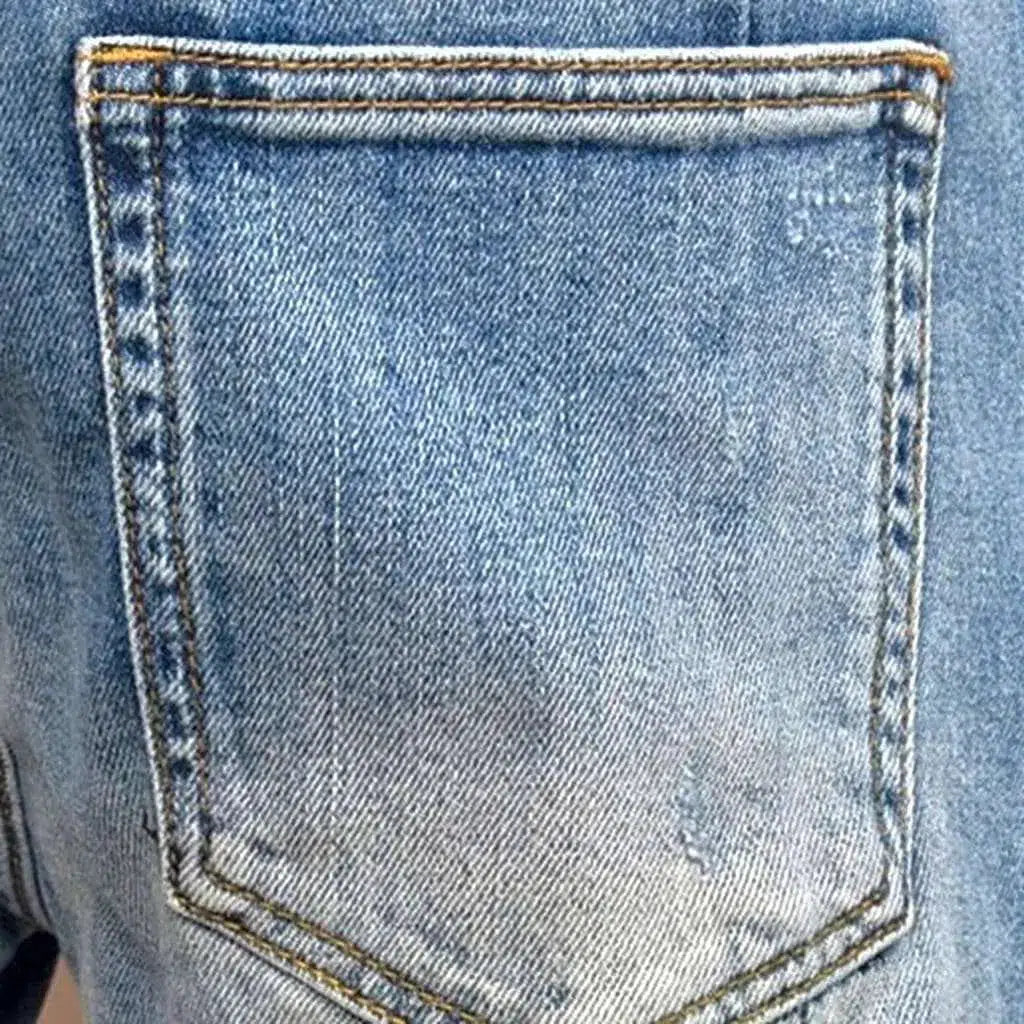 Light wash men's skinny jeans