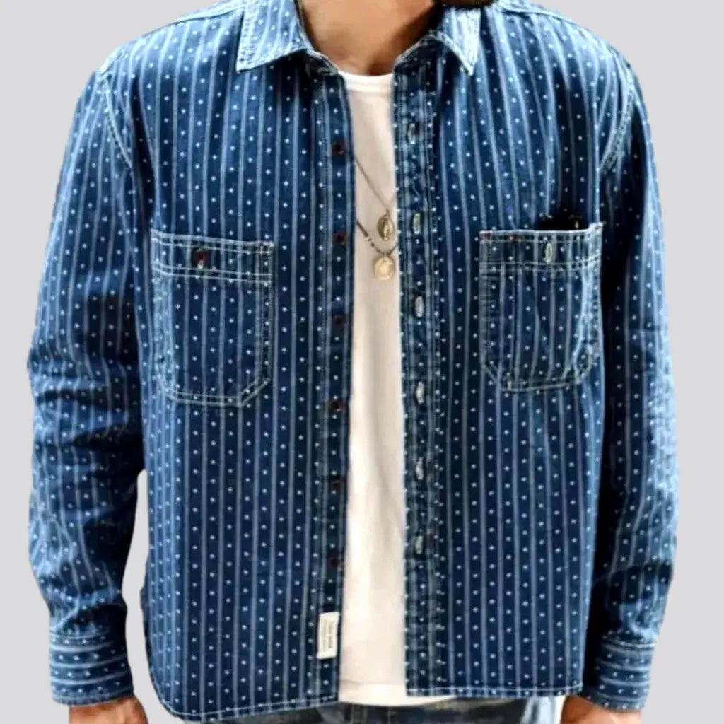 Selvedge chambray denim shirt
 for men | Jeans4you.shop