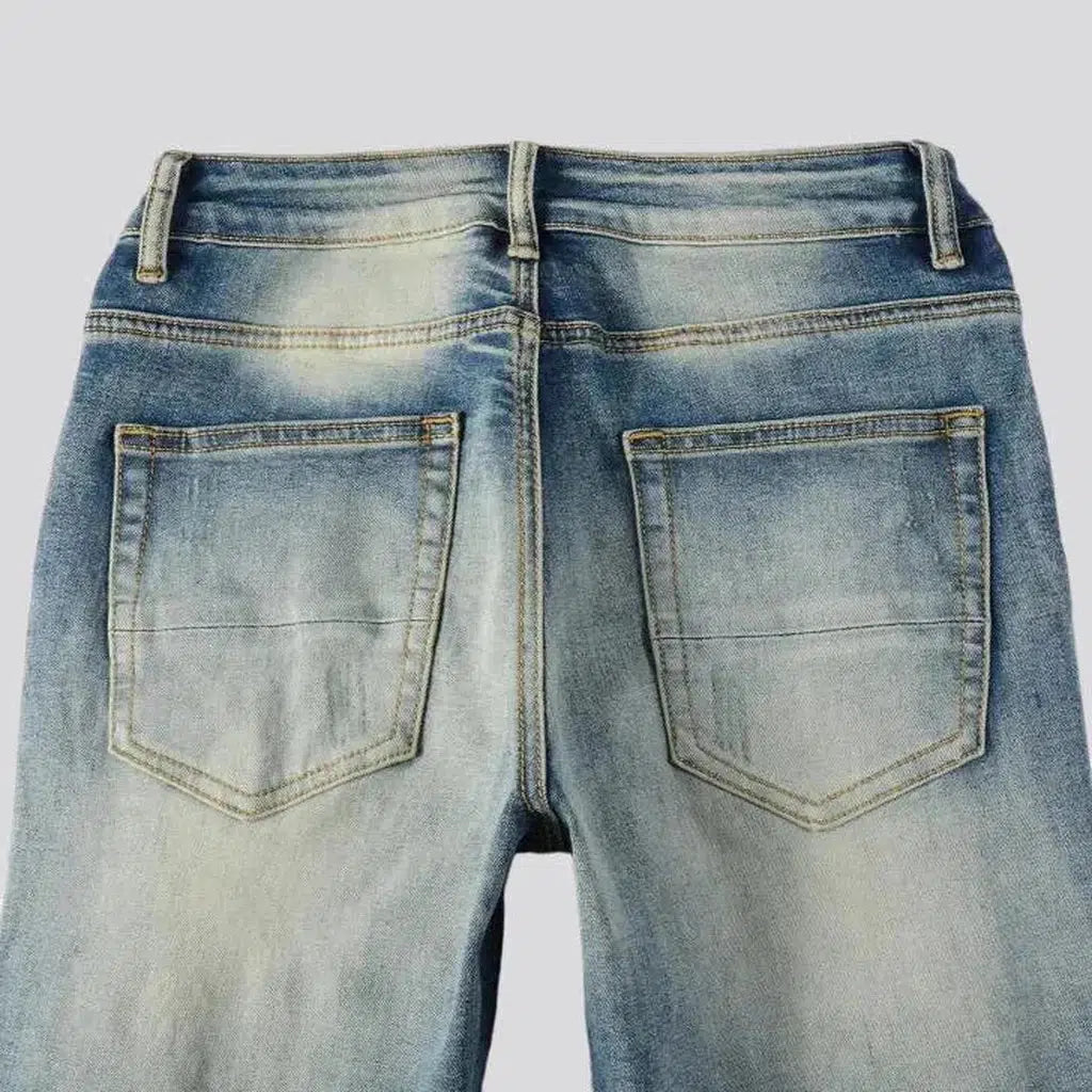 Skinny men's sanded jeans
