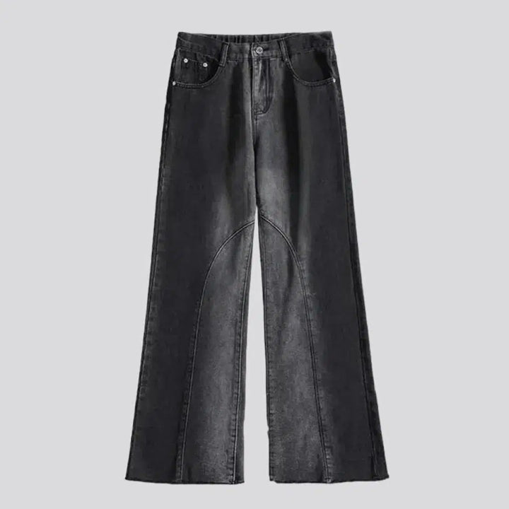 Floor-length men's high-waist jeans