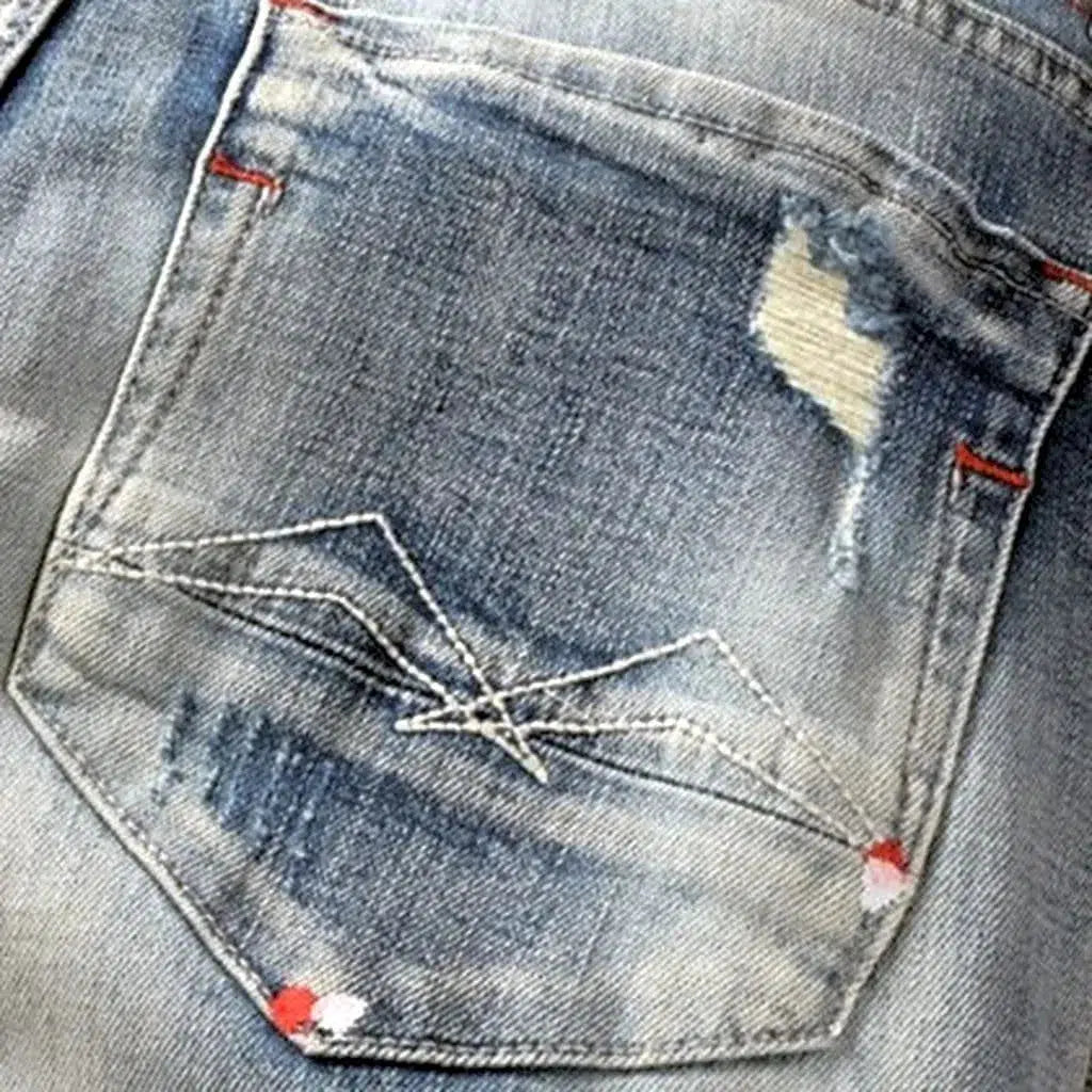 Tiny red stitching street jeans