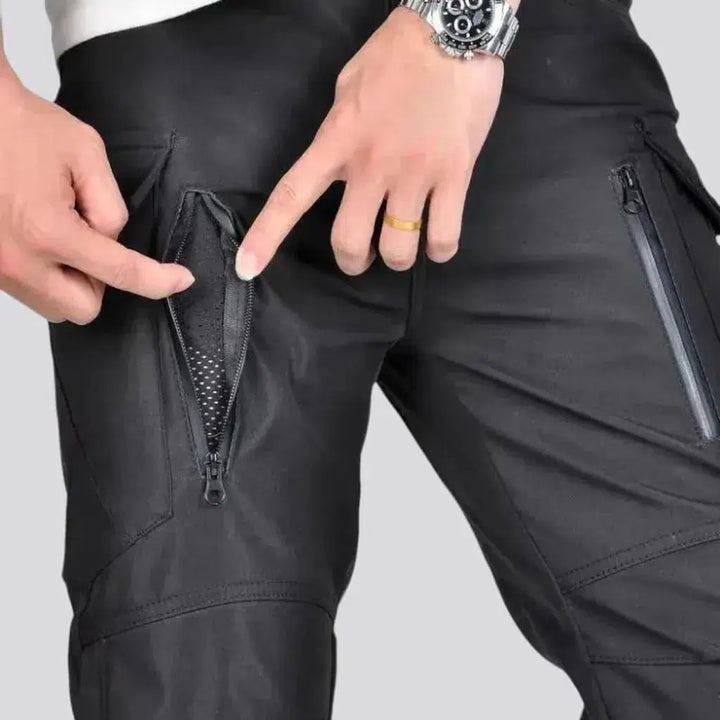 Joggers wax men's motorcycle jeans