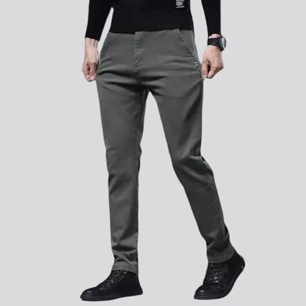 slim, color, dark, stretchy, mid-waist, zipper-button, diagonal-pockets, men's jeans | Jeans4you.shop