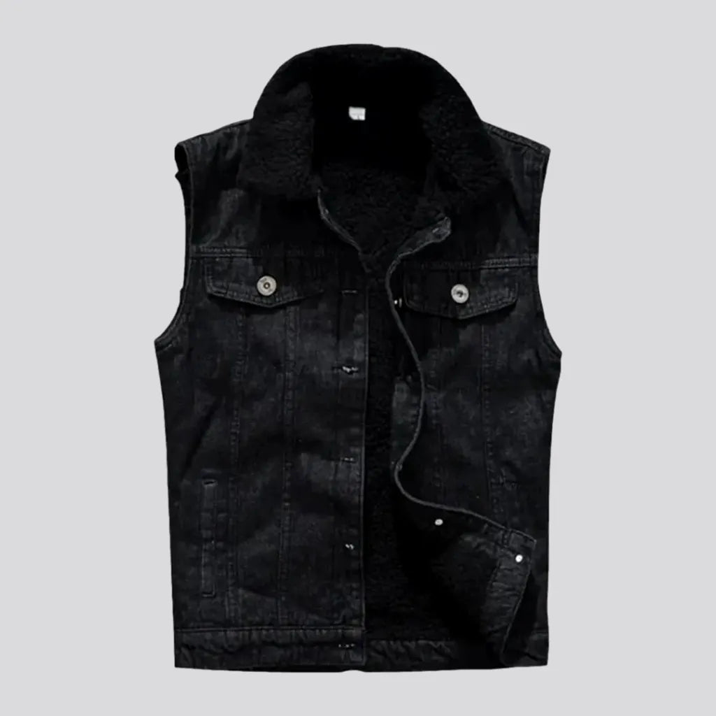 Sherpa men's denim vest | Jeans4you.shop