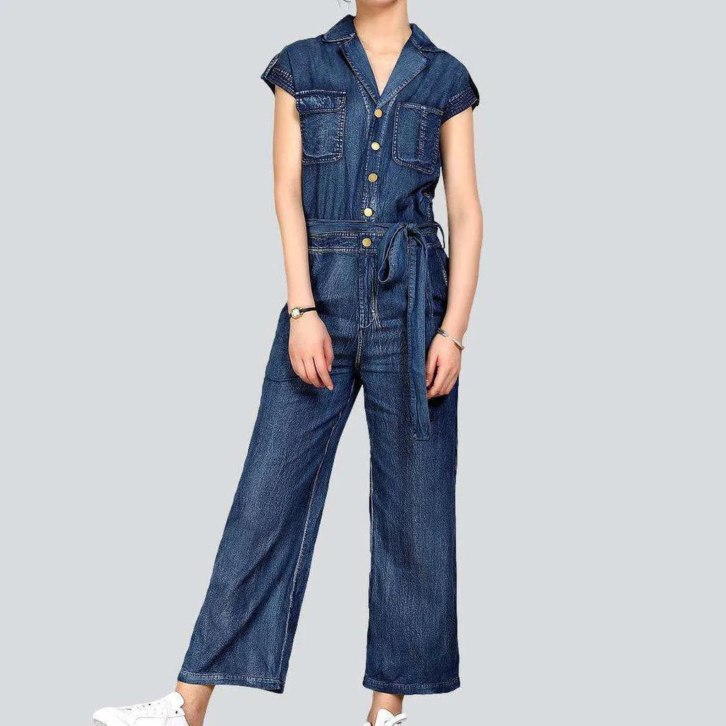 Short sleeve women's denim overall | Jeans4you.shop