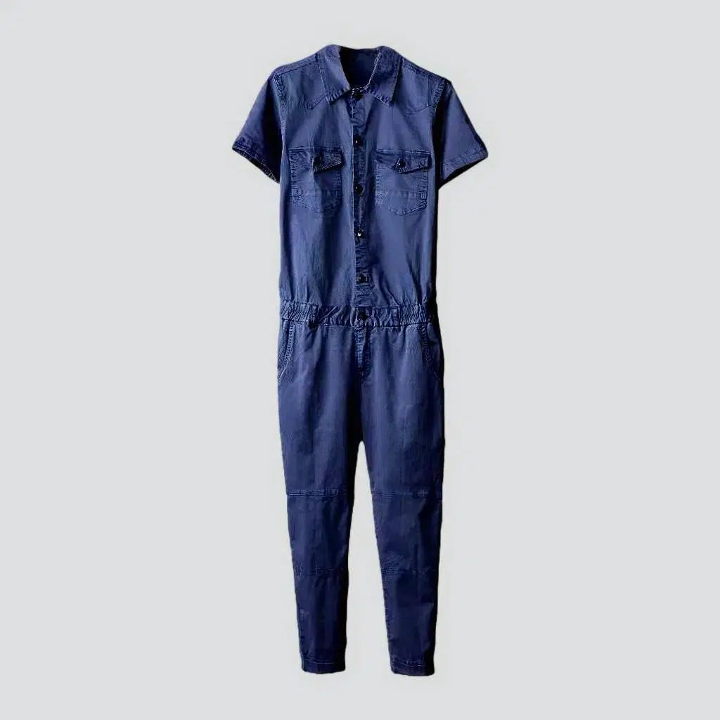 Short-sleeve work men's denim overall | Jeans4you.shop