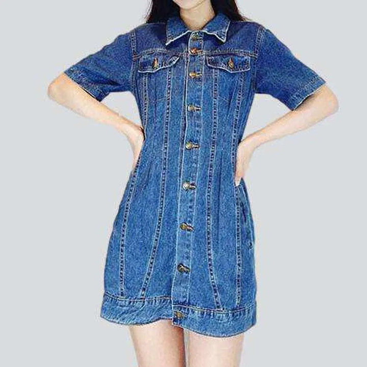 Short-sleeved casual denim dress | Jeans4you.shop