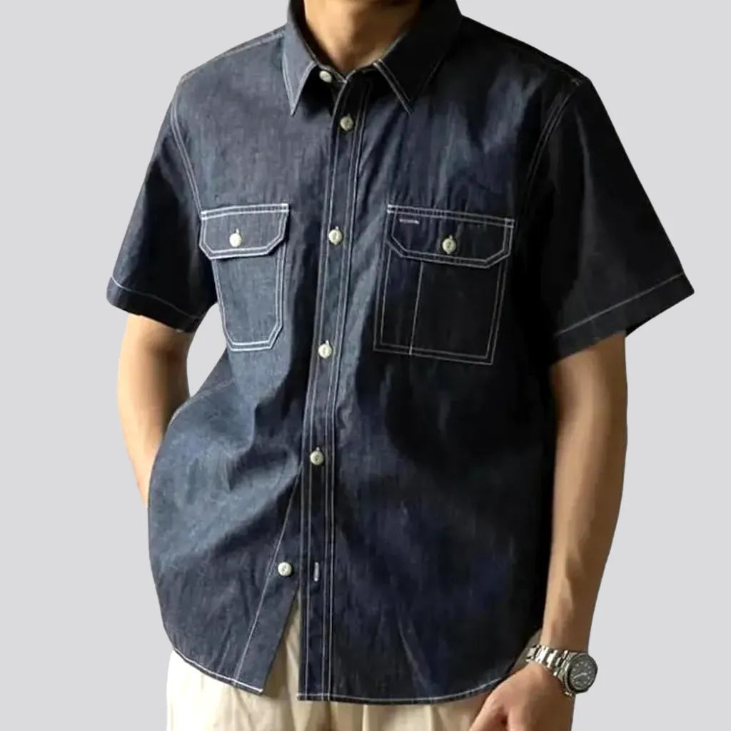 Short-sleeves men's jean shirt | Jeans4you.shop