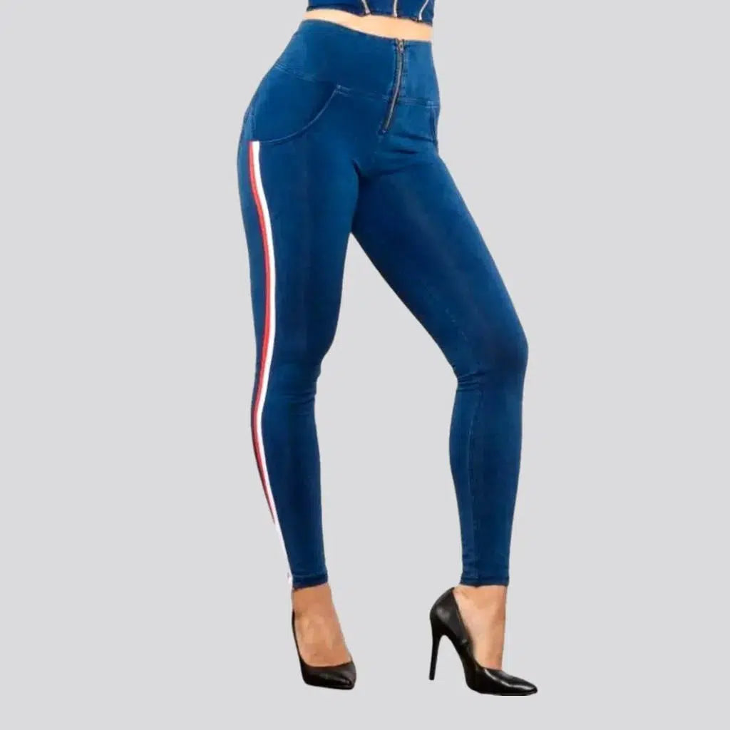 Side-bands street women's denim leggings | Jeans4you.shop