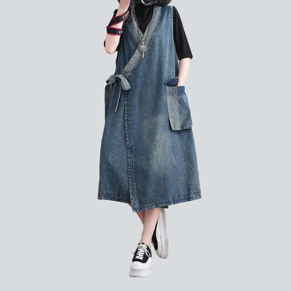 Side cargo pocket denim dress | Jeans4you.shop