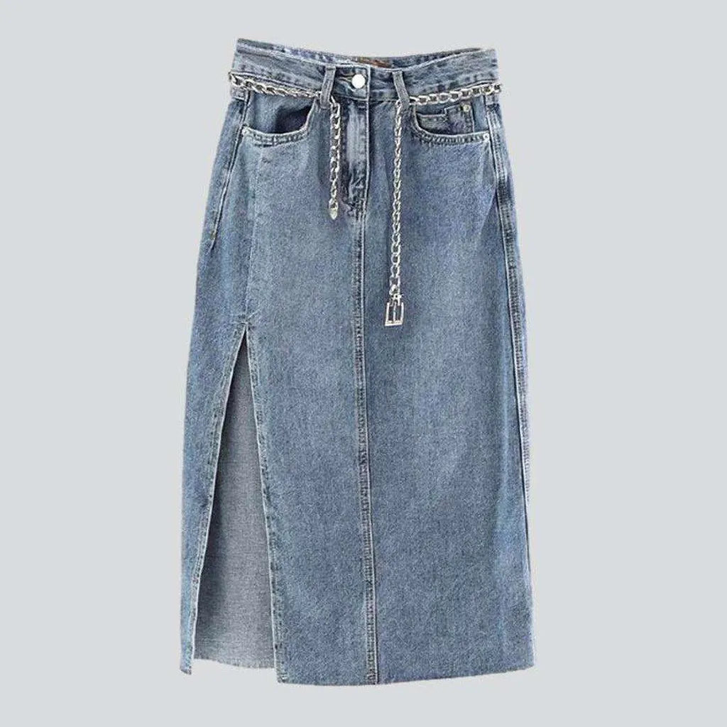 Side slit maxi denim skirt | Jeans4you.shop