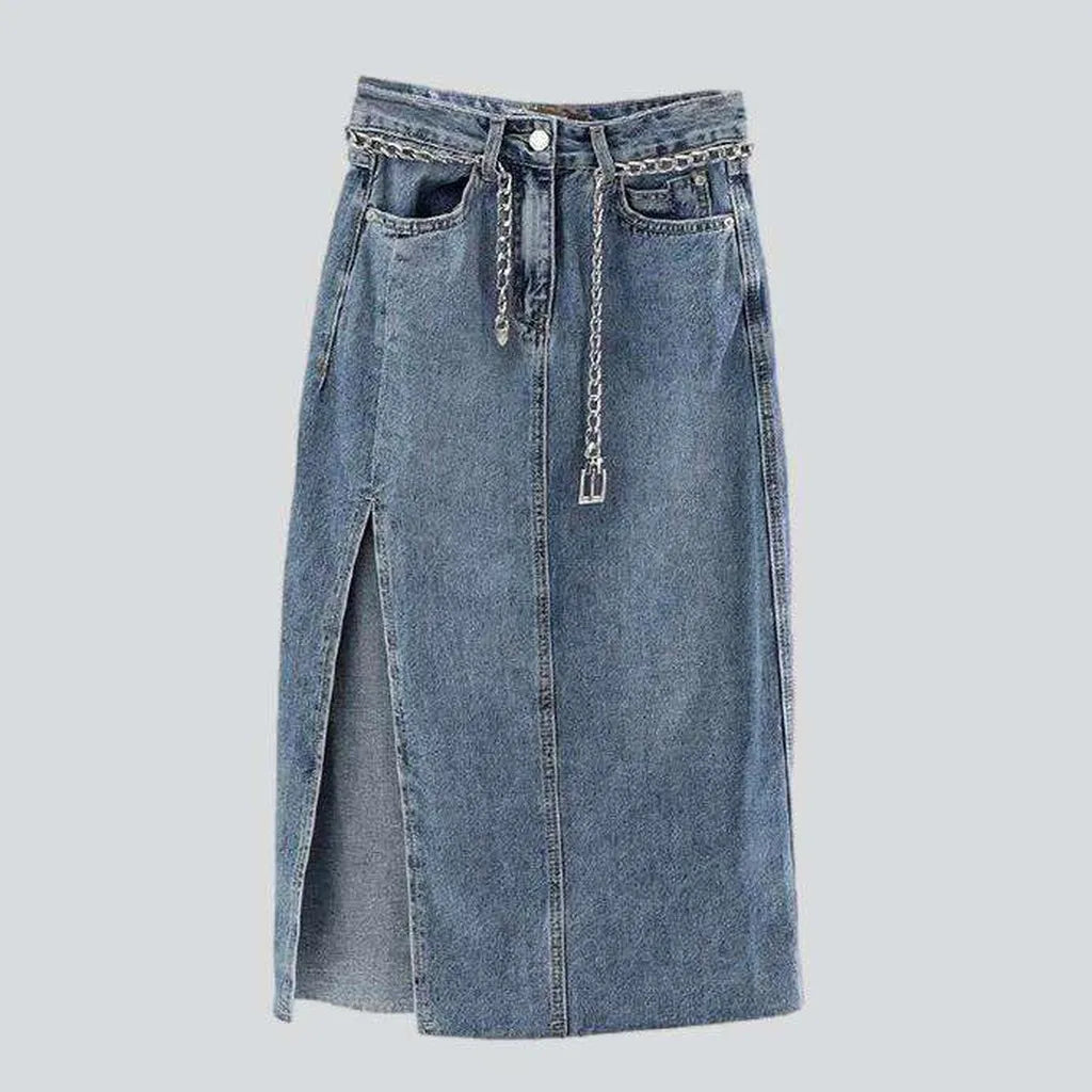 Side slit midi jeans skirt | Jeans4you.shop
