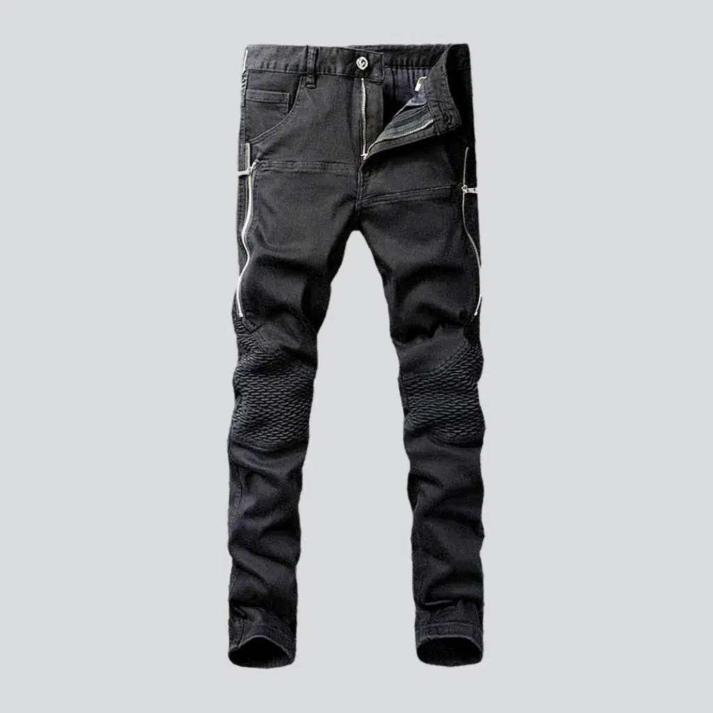 Side zippers skinny motorcycle jeans
 for men | Jeans4you.shop