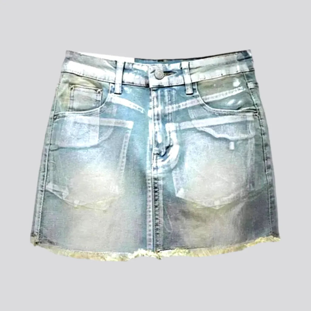 Silver-stains mini jean skort | Jeans4you.shop