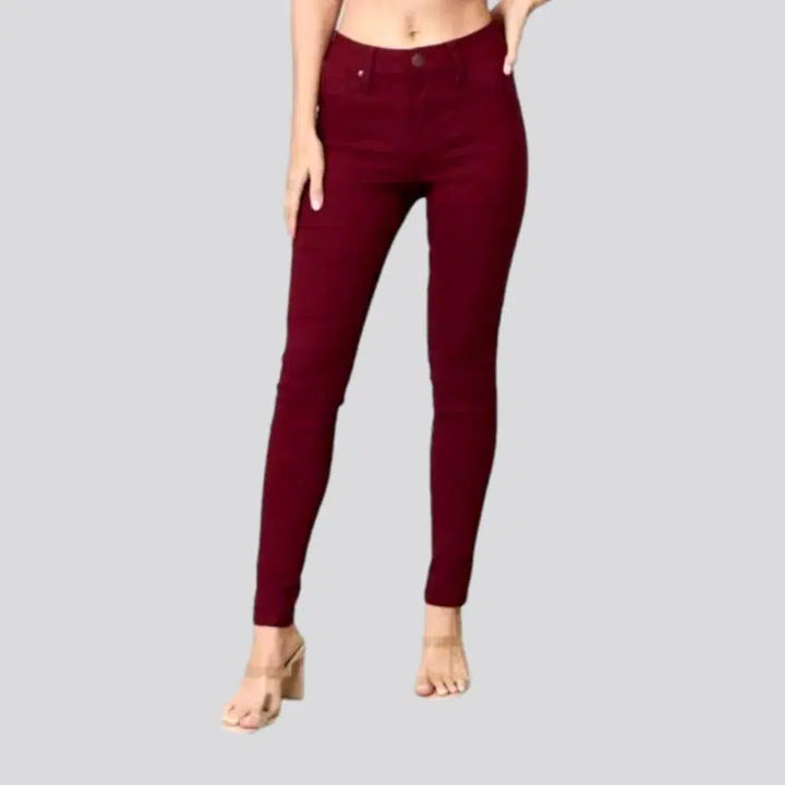 Skinny bordo jeans
 for ladies | Jeans4you.shop