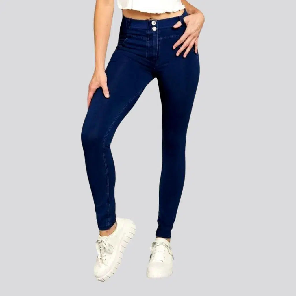Skinny dark-blue denim leggings
 for ladies | Jeans4you.shop