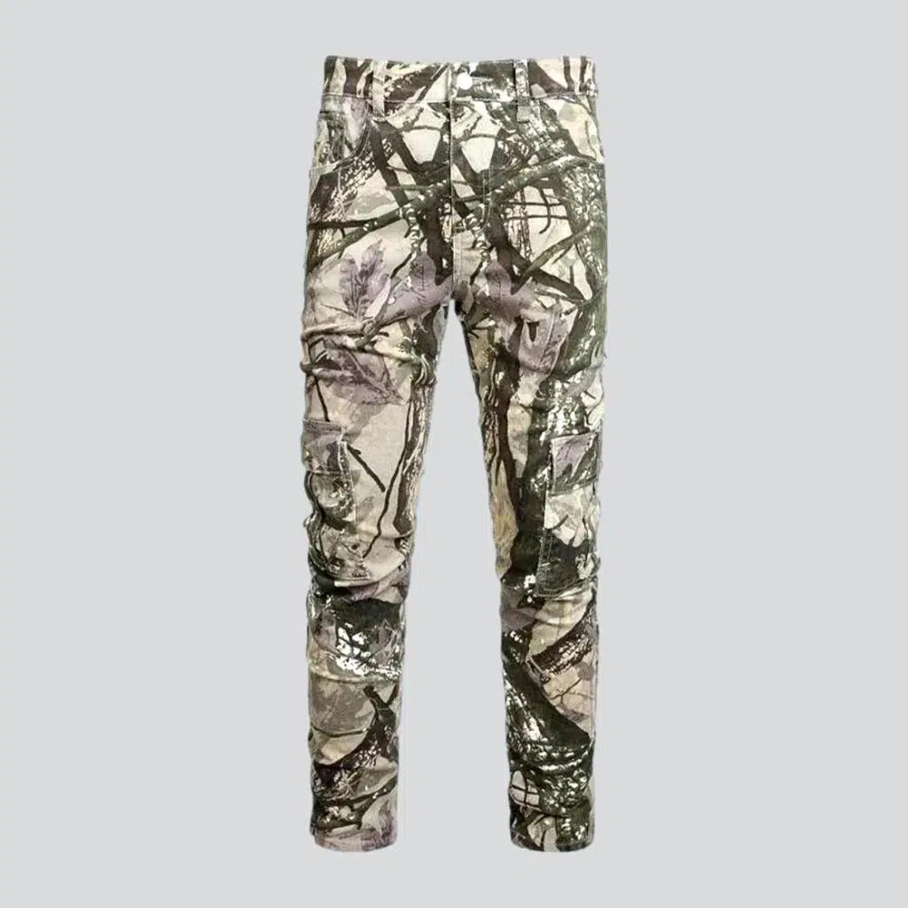 Skinny men's jungle-print jeans | Jeans4you.shop