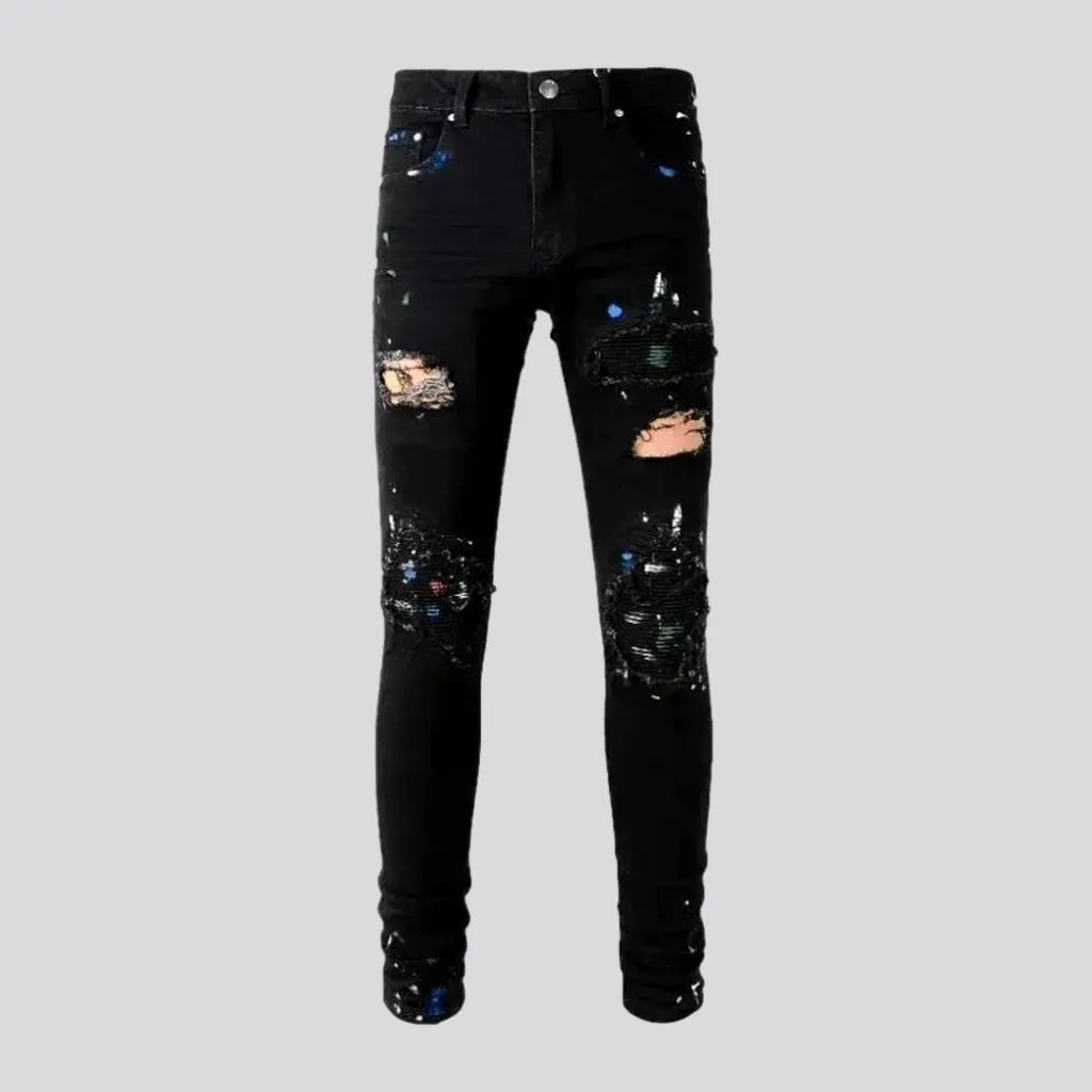 Skinny men's paint-splattered jeans | Jeans4you.shop