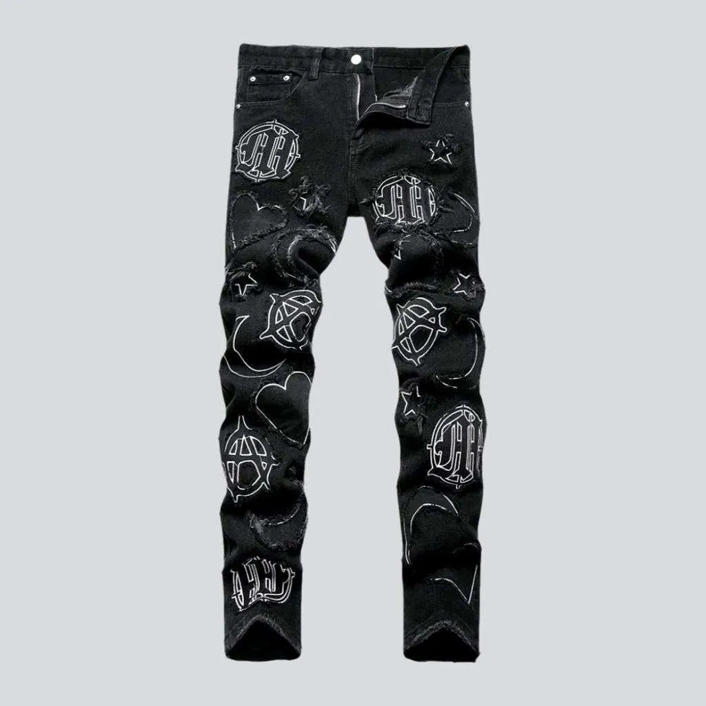 Skinny men's patchwork jeans | Jeans4you.shop