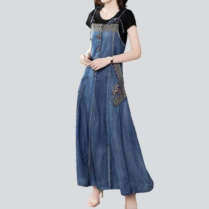 Sleeveless flare women's denim dress | Jeans4you.shop