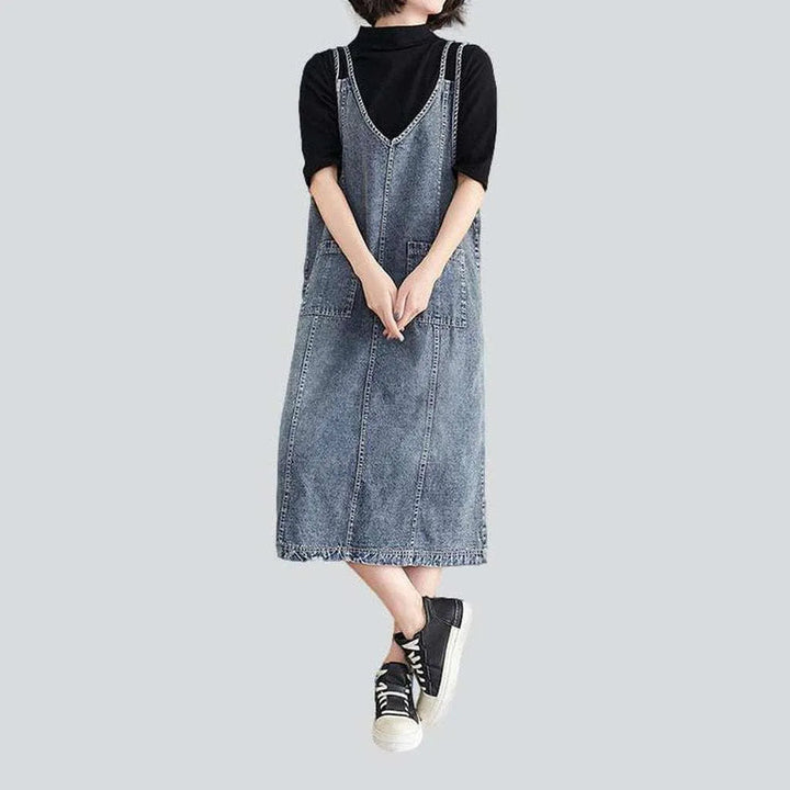 Sleeveless vintage long denim dress | Jeans4you.shop